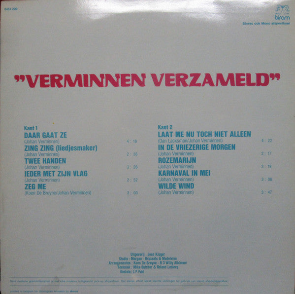 Johan Verminnen : Verminnen Verzameld (LP, Comp)