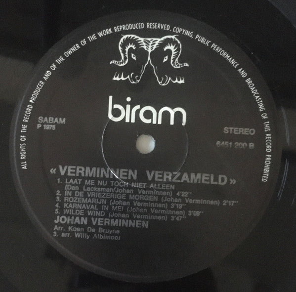 Johan Verminnen : Verminnen Verzameld (LP, Comp)