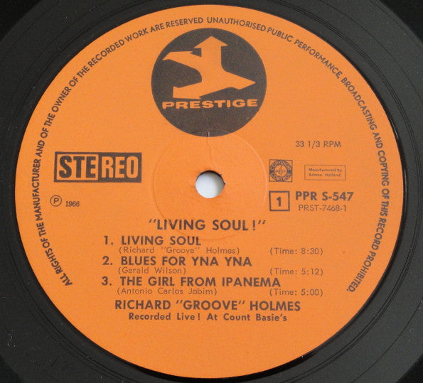 Richard "Groove" Holmes : Living Soul (LP, Album)