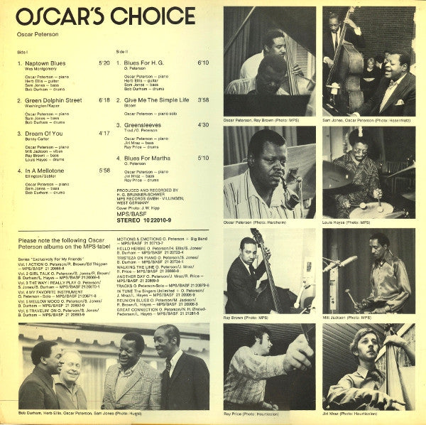 Oscar Peterson : Oscar's Choice (LP, Album)