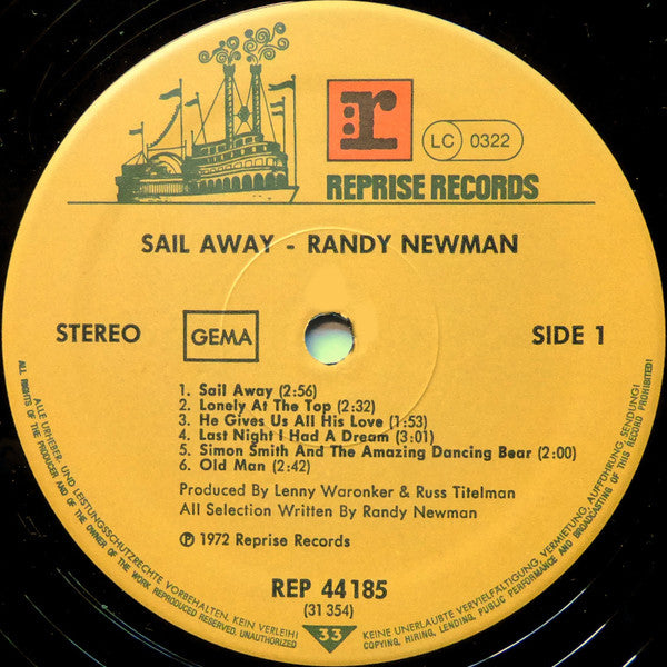 Randy Newman : Sail Away (LP, Album, RE)