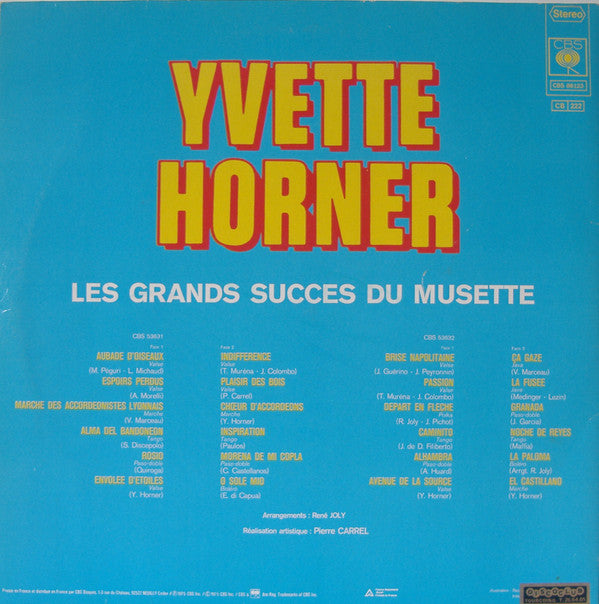 Yvette Horner : Les Grands Succès Du Musette (2xLP, RP, Gat)