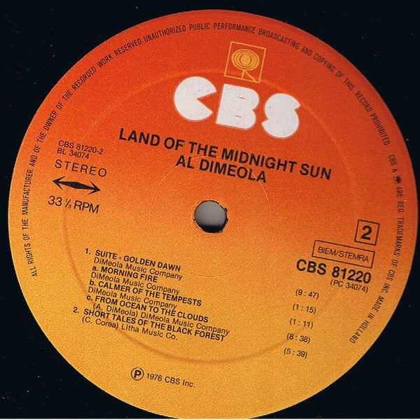 Al Di Meola : Land Of The Midnight Sun (LP, Album)