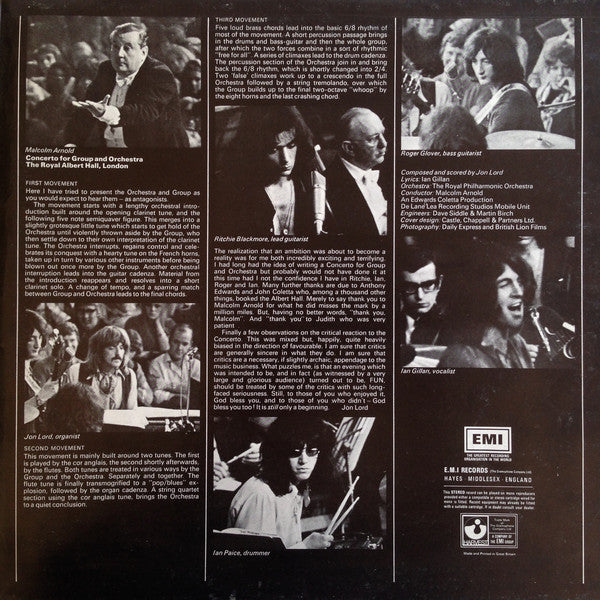 Deep Purple & The Royal Philharmonic Orchestra, Malcolm Arnold : Concerto For Group And Orchestra (LP, Album, Gat)