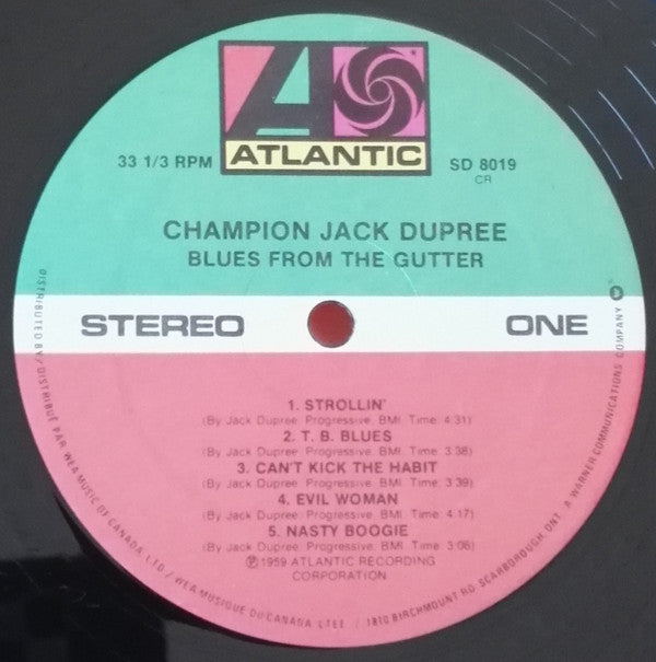 Champion Jack Dupree : Blues From The Gutter  (LP, Album, RE)