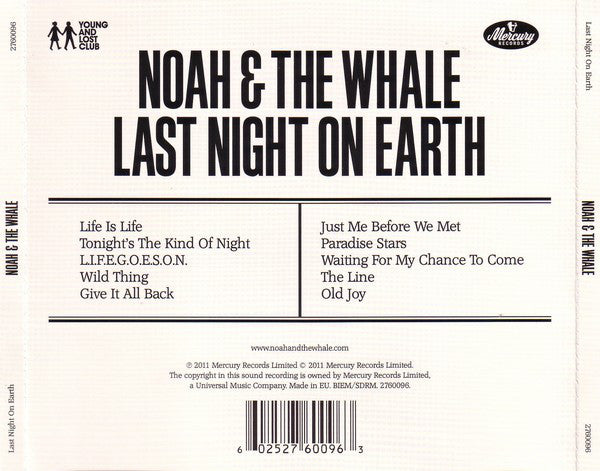 Noah And The Whale : Last Night On Earth (CD, Album)