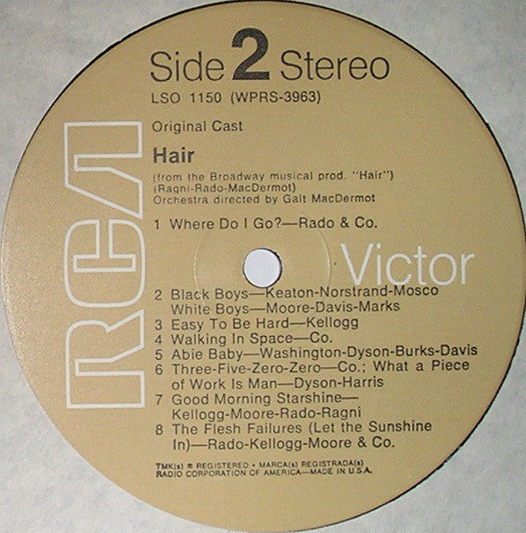 Various : Hair - The American Tribal Love-Rock Musical (The Original Broadway Cast Recording) (LP, Album, RE, Ind)
