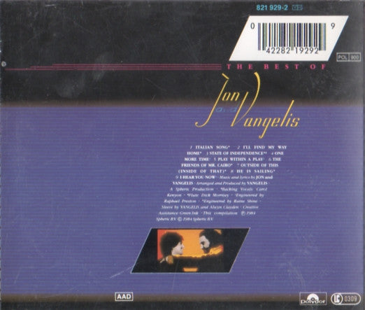 Jon & Vangelis : The Best Of Jon And Vangelis (CD, Comp, RE)