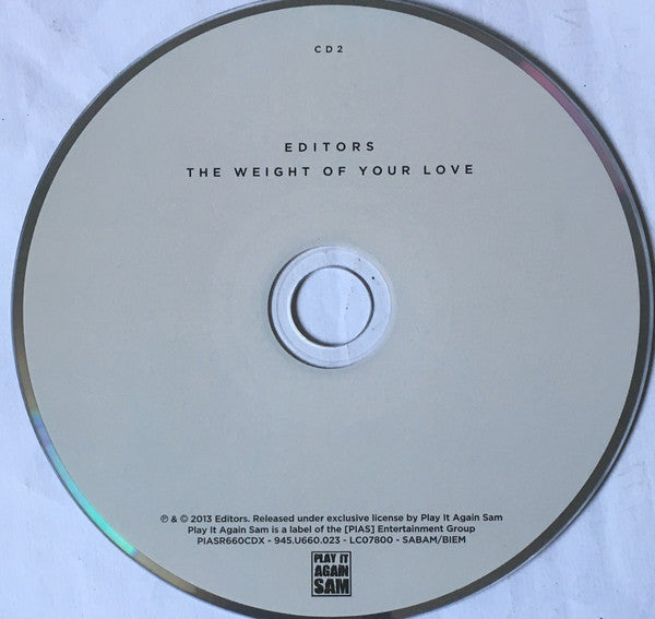 Editors : The Weight Of Your Love (CD, Album + CD, EP + S/Edition)