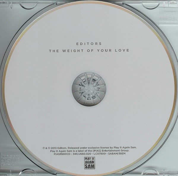 Editors : The Weight Of Your Love (CD, Album)
