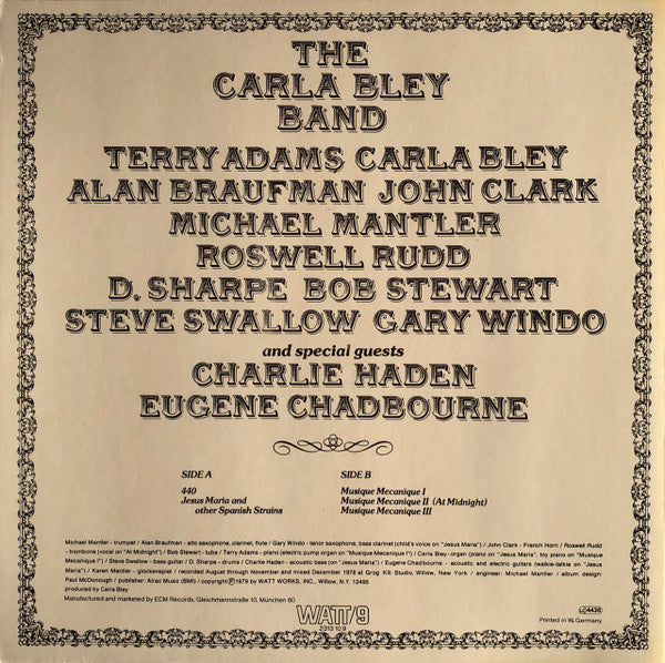 The Carla Bley Band : Musique Mecanique (LP, Album)