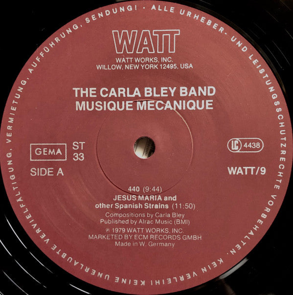 The Carla Bley Band : Musique Mecanique (LP, Album)