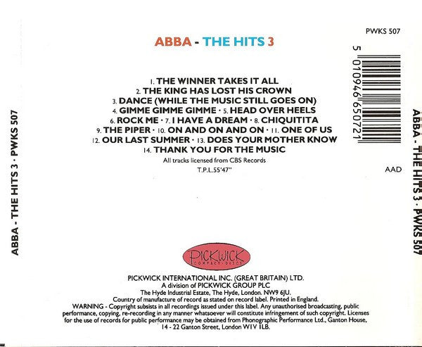 ABBA : The Hits 3 (CD, Comp, RM)