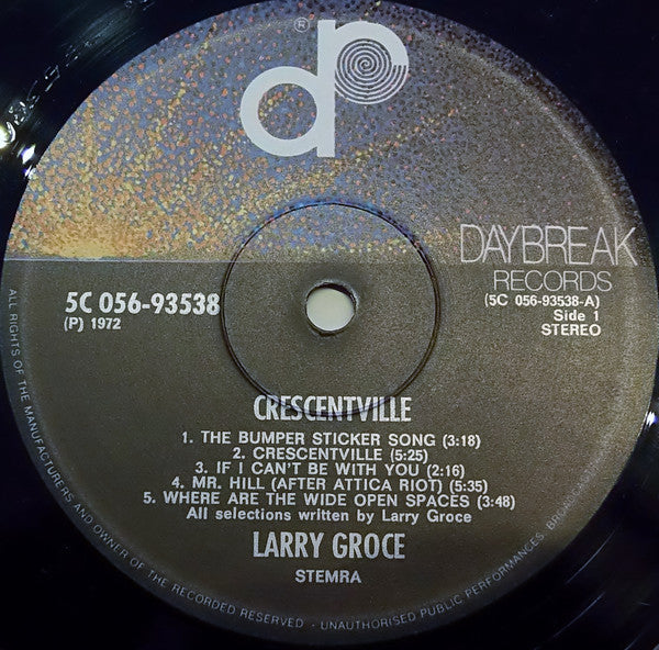 Larry Groce : Crescentville (LP, Album)