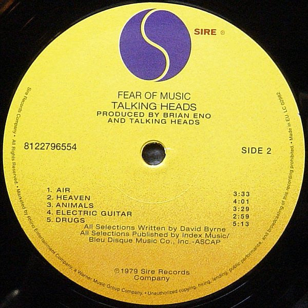 Talking Heads : Fear Of Music (LP, Album, RE, 180)