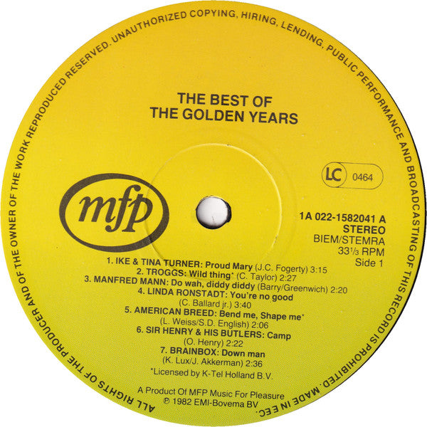 Various : The Best Of The Golden Years (LP, Comp)