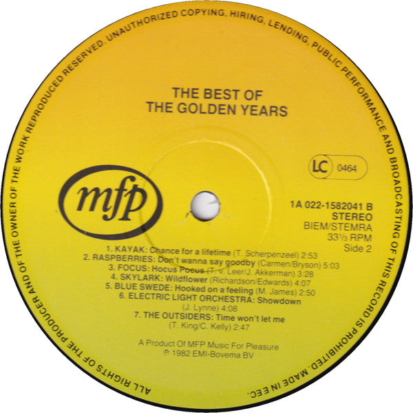 Various : The Best Of The Golden Years (LP, Comp)