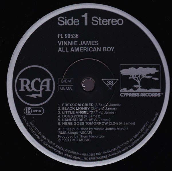 Vinnie James : All American Boy (LP, Album)