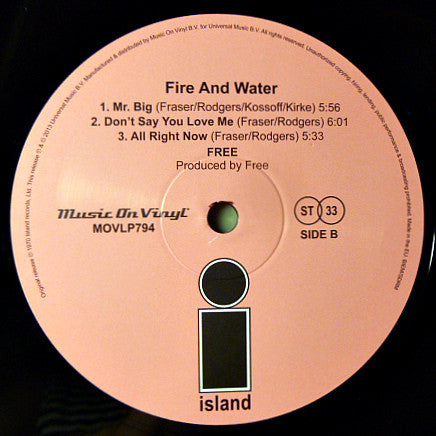 Free : Fire And Water (LP, Album, RE, 180)