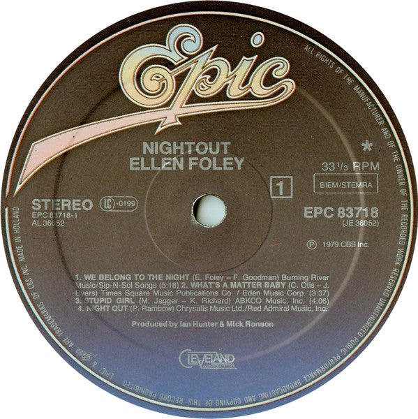 Ellen Foley : Nightout (LP, Album)