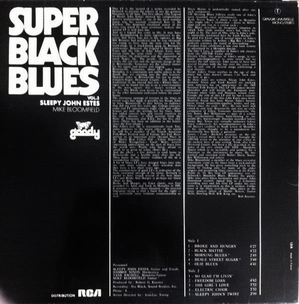 Sleepy John Estes : Super Black Blues Vol. 3 (LP, Album, RE)