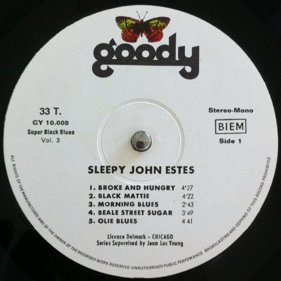 Sleepy John Estes : Super Black Blues Vol. 3 (LP, Album, RE)