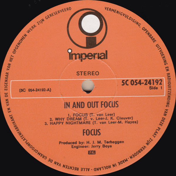 Focus (2) : In And Out Of Focus (LP, Album, RE, RP, UK )