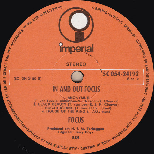 Focus (2) : In And Out Of Focus (LP, Album, RE, RP, UK )