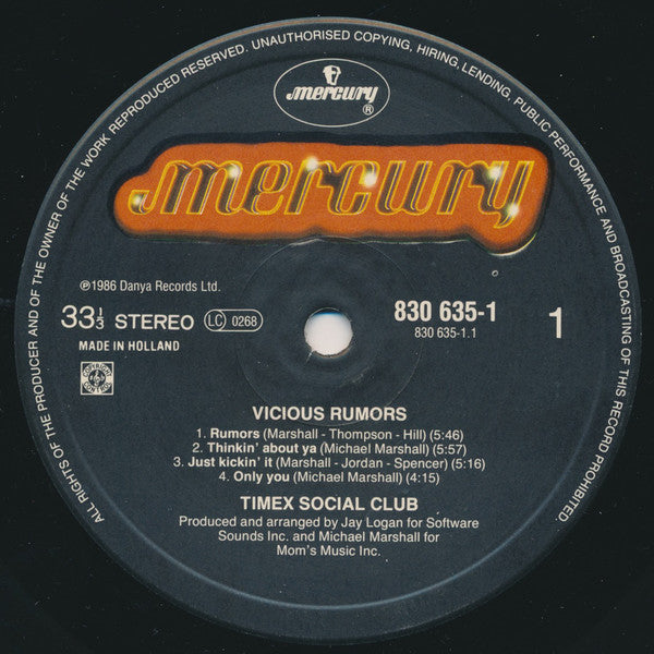 Timex Social Club : Vicious Rumors (LP, Album)