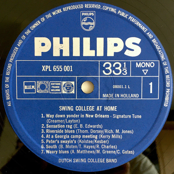 The Dutch Swing College Band : Swing College At Home (LP, RP)