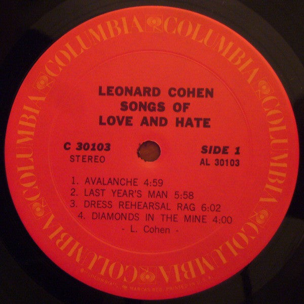 Leonard Cohen : Songs Of Love And Hate (LP, Album)