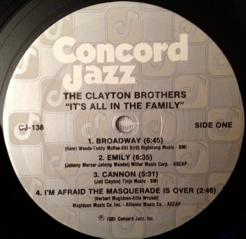 The Clayton Brothers : It's All In The Family (LP, Album)