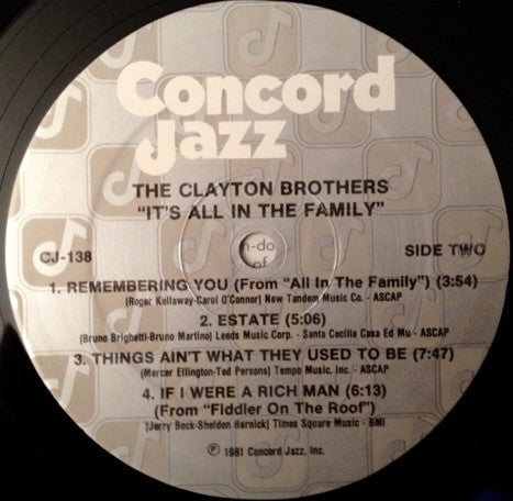 The Clayton Brothers : It's All In The Family (LP, Album)