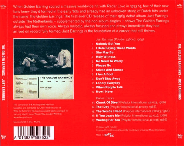 Golden Earring : Just Ear-rings (CD, Album, RE)