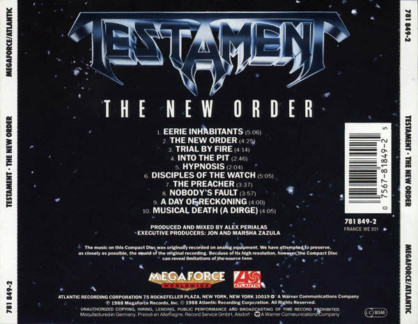 Testament (2) : The New Order (CD, Album)