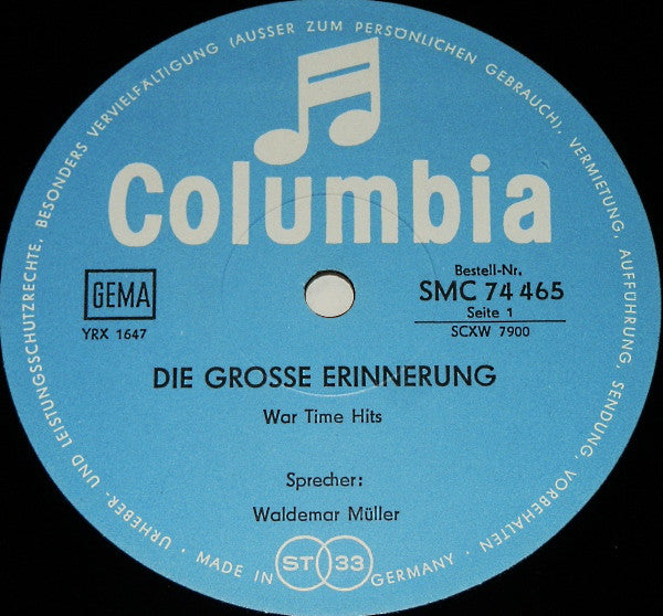 Various : Die Grosse Erinnerung (3xLP, Comp, Gat)