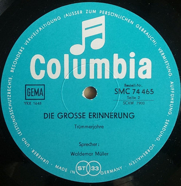 Various : Die Grosse Erinnerung (3xLP, Comp, Gat)