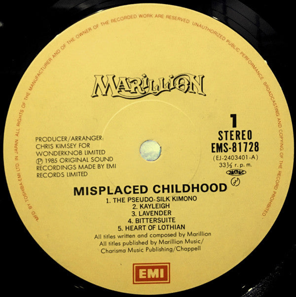 Marillion : Misplaced Childhood (LP, Album)