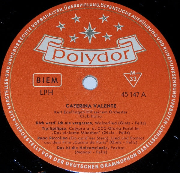 Caterina Valente : Caterina Valente (10", Comp, Mono)