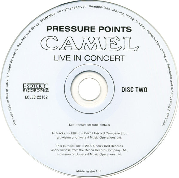 Camel : Pressure Points – Live In Concert (2xCD, Album, RE, RM, Exp)