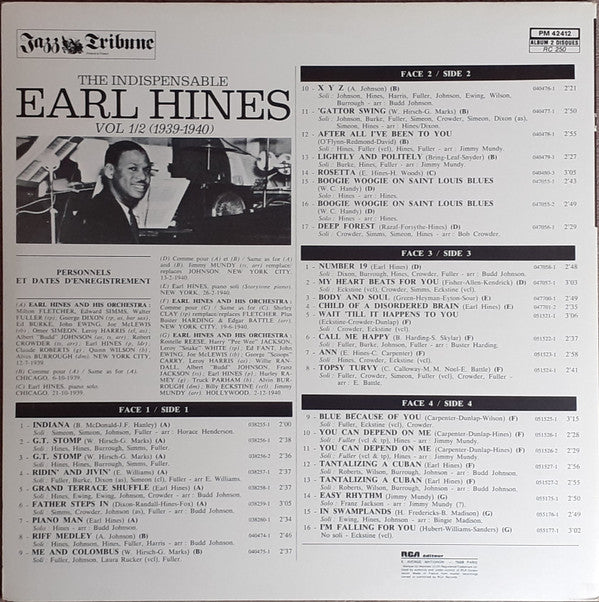 Earl Hines : The Indispensable Earl Hines Vol 1/2 (1939-1940) (2xLP, Comp, Gat)