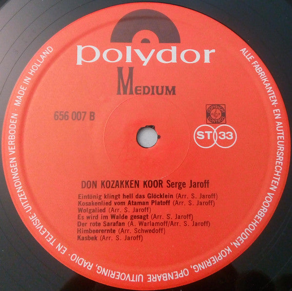 Don Kosaken Chor Serge Jaroff : Don Kozakken Koor Onder Leiding Van Serge Jaroff (LP)