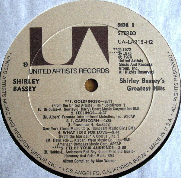 Shirley Bassey : Shirley Bassey's Greatest Hits (2xLP, Comp, All)