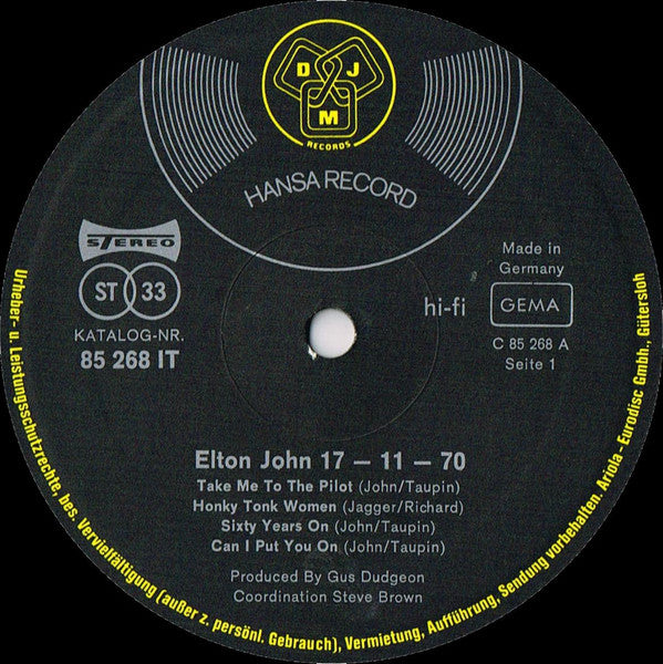 Elton John : 17-11-70 (LP, Album)