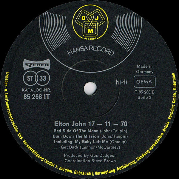 Elton John : 17-11-70 (LP, Album)