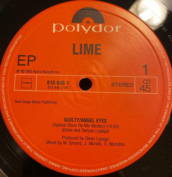 Lime (2) - Guilty / Angel Eyes (Special Disco Re-Mix Medley) (12-inch) - Discords.nl
