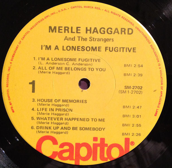 Merle Haggard And Strangers (5), The - I'm A Lonesome Fugitive (LP Tweedehands) - Discords.nl