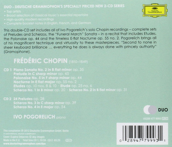 Frédéric Chopin - Ivo Pogorelich - 4 Scherzi ・ 24 Preludes ・ Sonata No. 2 ・ Prelude Op. 45 ・ Nocturne ・ 3 Etudes ・ Polonaise (CD) - Discords.nl