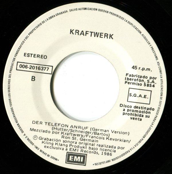 Kraftwerk - The Telephone Call (7-inch Single Tweedehands) - Discords.nl