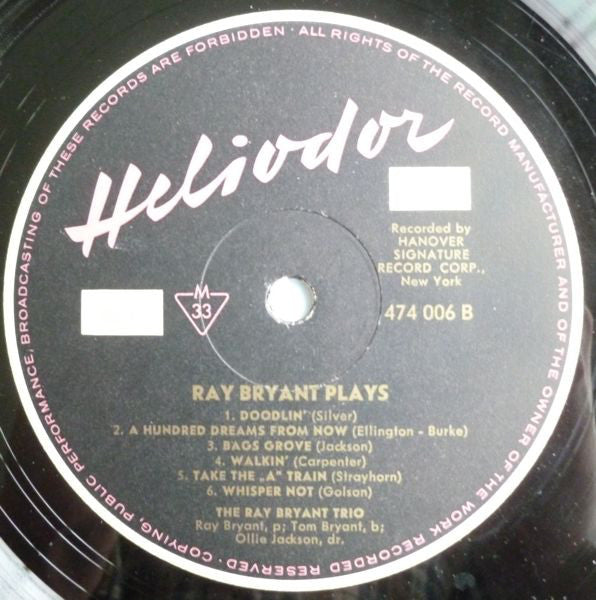 Ray Bryant : Ray Bryant Plays (LP, Album)